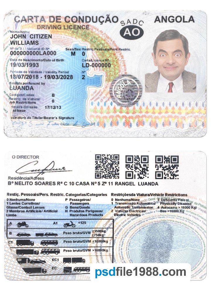 Angola Driving License 2018-2028